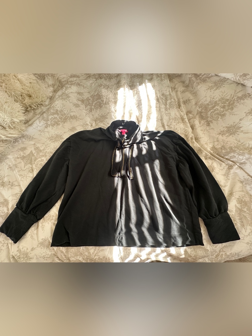 Lily Pulitzer Black Hoodie with Gold Zipper